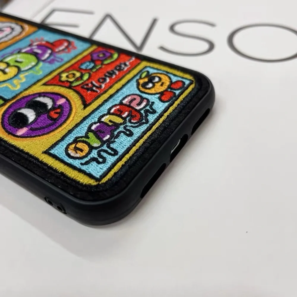 Embroidered Cartoon Design Phone Case